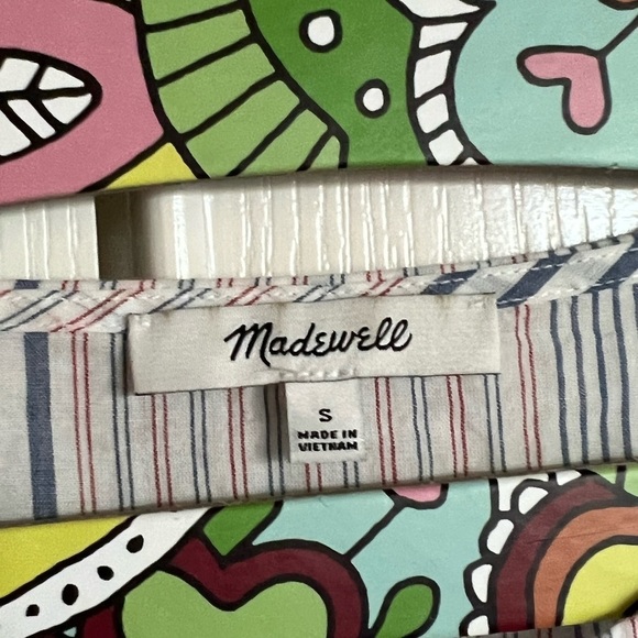 Madewell striped drawstring button front‎ blouse size Small Host Pick! - Picture 13 of 14